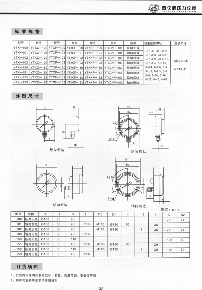 YTXNF(普通)、YTXCNF(磁助)型全不銹鋼防腐耐振電接點(diǎn)壓力表(圖2)